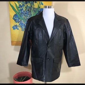 Street Leathers Western Series Long Black Jacket